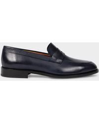 Paul Smith - Navy Leather 'montego' Loafers Blue - Lyst