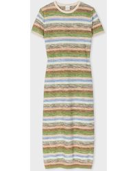 Paul Smith - Green Space Dye Knit Maxi Dress Multicolour - Lyst