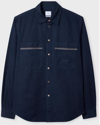 Paul Smith - Cotton-Twill Shirt With 'Stitch Stripe' Embroidery - Lyst