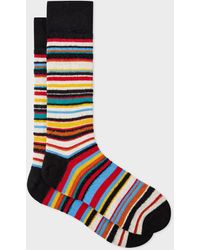 Paul Smith - Wool-cashmere Blend Signature Stripe Socks Multicolour - Lyst