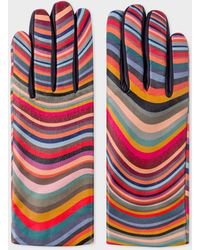 Paul Smith - Swirl Leather Gloves - Lyst