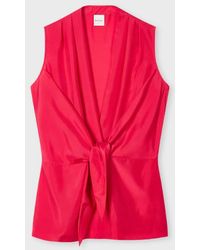 Paul Smith - Fuscia Silk Front Tie Top - Lyst