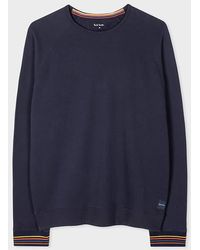 Paul Smith - Navy Cotton 'artist Stripe' Cuff Long-sleeve Lounge Top - Lyst