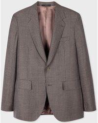 Paul Smith - The Bloomsbury - Easy-fit Brown Multi Gingham Wool-twill Blazer Grey - Lyst