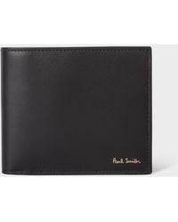 Paul Smith - Black Leather 'signature Stripe' Interior Billfold And Coin Wallet - Lyst