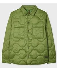 Paul Smith - Khaki Packable Quilted Nylon Shirt Jacket - Lyst