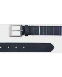 Paul Smith - Leather 'Signature Pinstripe' Belt - Lyst