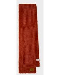 Paul Smith - Burnt Chunky Knit Wool Scarf - Lyst