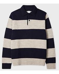 Paul Smith - Block Stripe Knitted Polo Sweater - Lyst