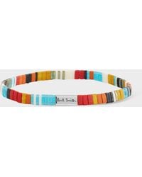 Paul Smith - 'Signature Stripe' Flat Bead Bracelet - Lyst