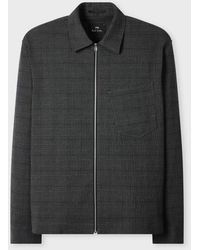 Paul Smith - Textured-Cotton Check Zip Overshirt - Lyst