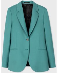 Paul Smith - A Suit To Travel In - Light Teal Wool Two-button Blazer Green - Lyst