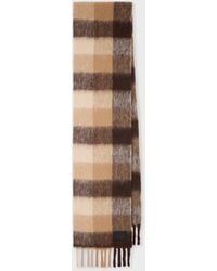 Paul Smith - Tan And Brushed Check Scarf - Lyst