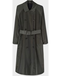 Paul Smith Khaki Double-breasted Cotton-blend Trench Coat - Multicolour