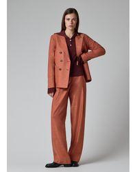 Paul Smith - Rust Linen-Wool Blend Wide-Leg Trousers - Lyst