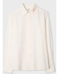 Paul Smith - Shirt With 'Love' Embroidered Collar - Lyst
