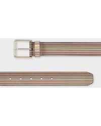 Paul Smith - Embossed 'Signature Stripe' Leather Belt - Lyst