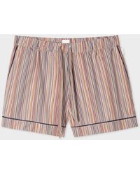 Paul Smith - Signature Stripe Cotton Pyjama Shorts Multicolour - Lyst