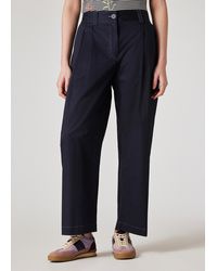 Paul Smith - Cotton-Blend Pleated Cropped Trousers - Lyst