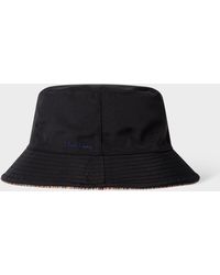 Paul Smith - 'signature Stripe' Trim Reversible Bucket Hat Blue - Lyst