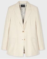 Paul Smith - Cream Pinstripe Two-Button Blazer - Lyst