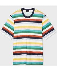 Paul Smith - Multi Stripe Organic Cotton T-Shirt - Lyst