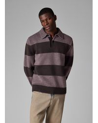 Paul Smith - Mauve Block Stripe Knitted Polo Sweater - Lyst