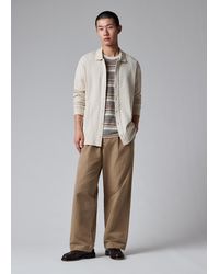 Paul Smith - Ecru Textured Cotton Button-Front Polo Shirt - Lyst