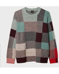 Paul Smith - Patchwork Cotton & Wool-Blend Sweater - Lyst