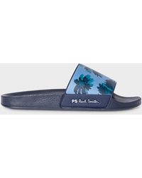 PS by Paul Smith - Blue 'palmera' 'nyro' Slides Multicolour - Lyst