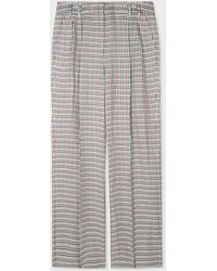 PS by Paul Smith - Burgundy Houndstooth Wide Leg Trousers Blue - Lyst