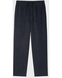 Paul Smith - Slate Lyocell-Linen Drawstring Trousers - Lyst