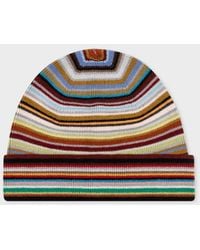 Paul Smith - Merino Wool 'Signature Stripe' Beanie Hat - Lyst