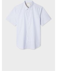 Paul Smith - Slim-Fit Light 'Geo Stripe' Short-Sleeve Shirt - Lyst