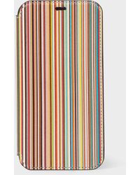Paul Smith - 'signature Stripe' Leather Iphone 11 Pro Wallet Case Multicolour - Lyst