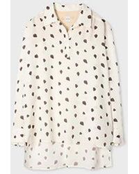 Paul Smith - Cream 'Strawberry' Print Dropped Hem Shirt - Lyst