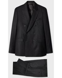 Paul Smith - Charcoal Wool-Cashmere Flannel Double-Breasted Two-Piece Suit - Lyst