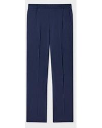 Paul Smith - Stretch-Wool Seersucker Check Elasticated-Waist Trousers - Lyst