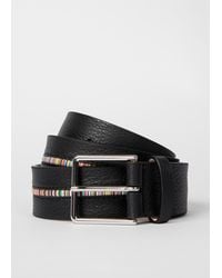 Paul Smith - Grained Leather 'Signature Stripe' Belt - Lyst