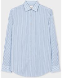 Paul Smith - Tailored-fit Light Blue Stripe Cotton Shirt - Lyst