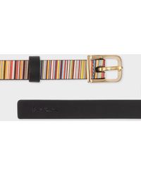 Paul Smith - Leather 'signature Stripe' Belt Multicolour - Lyst