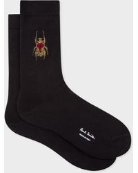 Paul Smith Black Embroidered 'beetle' Socks