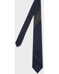 Paul Smith - Dark Silk Floral Stripe Tie - Lyst