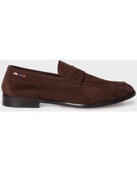 Paul Smith - Dark Brown Suede 'figaro' Loafers - Lyst