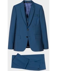 Paul Smith - The Soho - Tailored-fit Indigo Wool-mohair Three-piece Suit - Lyst