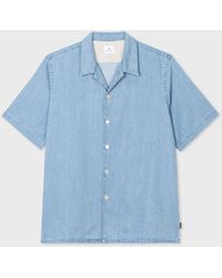 PS by Paul Smith - Light Wash Short-sleeve Denim Shirt Blue - Lyst