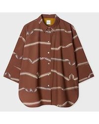 Paul Smith - Rust 'Signature Stripe' Ribbon Print Shirt - Lyst