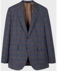 Paul Smith - The Bloomsbury - Easy-fit Grey And Blue Check Wool-linen Blazer - Lyst