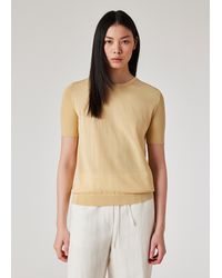 Paul Smith - Cotton-Blend Knitted Short Sleeve Top - Lyst