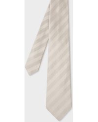 Paul Smith - Cream Silk Stripe Tie White - Lyst